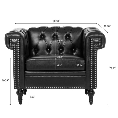 1 Seater Sofa - Black