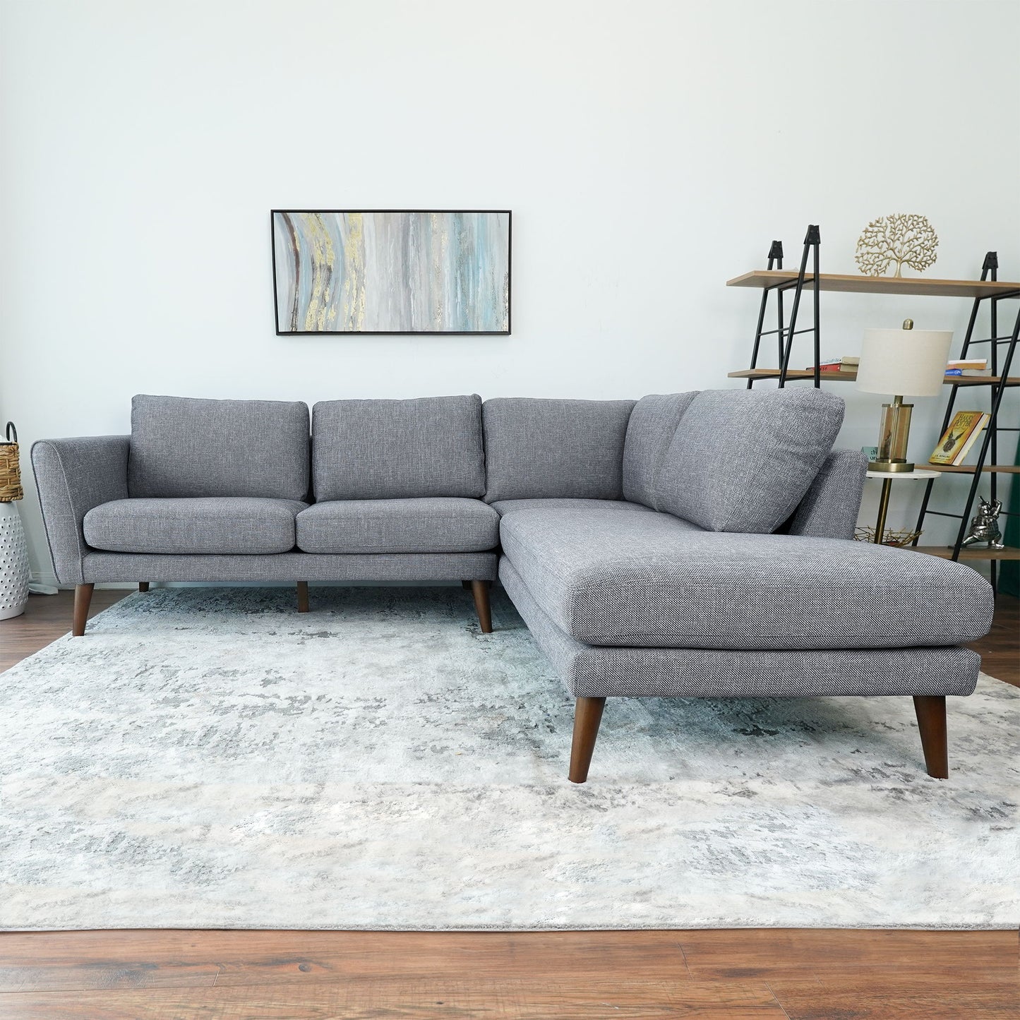 Benson - Sectional Sofa Right Facing Chaise - Gray