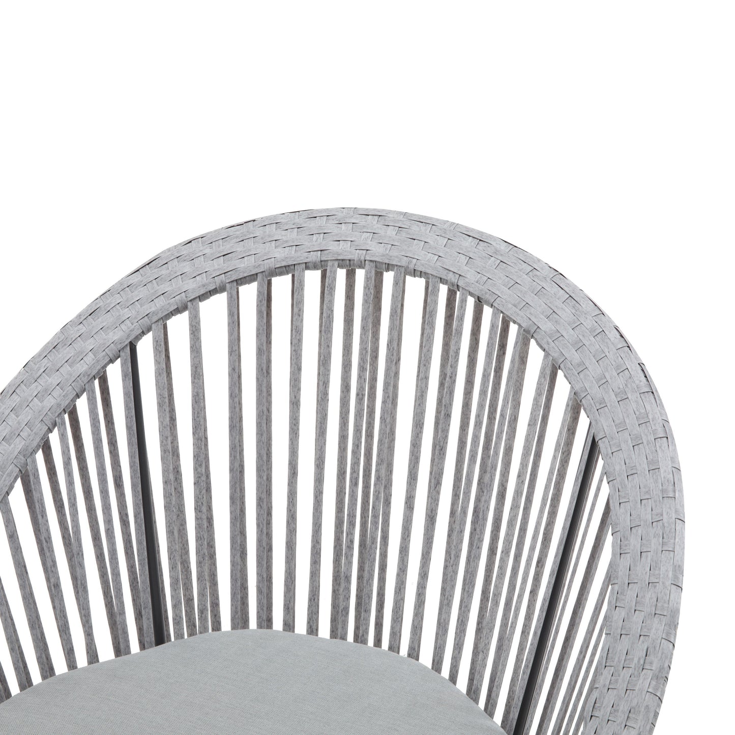 Modern Silver Swivel Wicker Lounge Chair With Xianrattan And Iron Frame, Stylish Round Design - Silver Gray