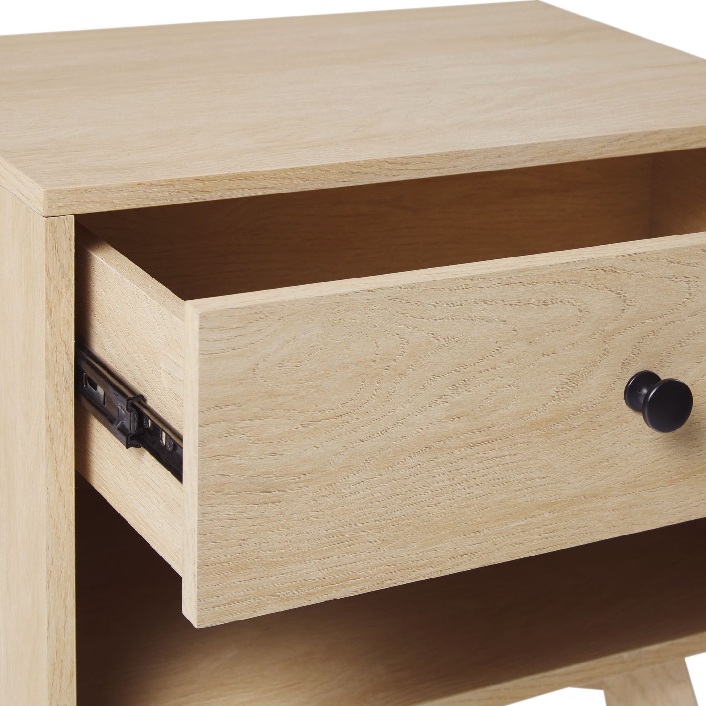 Mid-Century Modern Minimalist 1 Drawer Nightstand - Coastal Oak