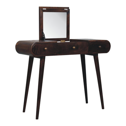 Dressing Table With Foldable Mirror - Walnut