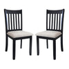 Modern Dining Chair (Set of 2) With Cushion Seats And Wooden Back - Black