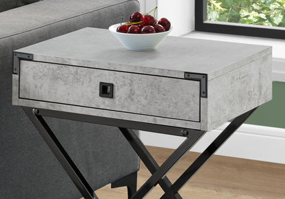 Accent Side Table, Storage Drawer, Contemporary Convenient Design - Gray