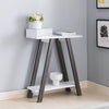 Contemporary Two Toned Console Table With Two Shelves - White / Gray