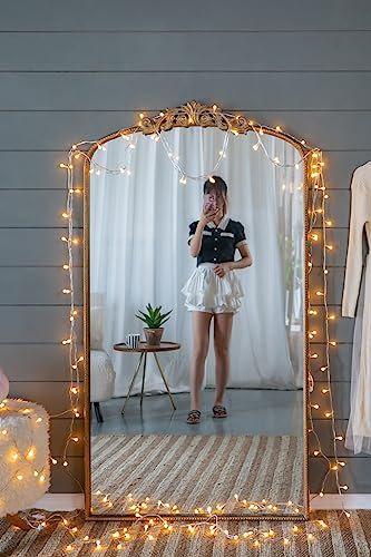Full Length Mirror, Arched Mirror Hanging Or Leaning Against Wall Large Mirror For Living Room - Gold