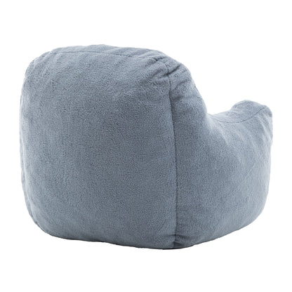 Comfy Bean Bag Chair With Filler, Tufted Memory Foam Sofa Teddy Fabric, Fluffy And Cozy Seating For Dorm, Apartment, Or Living Room - Light Blue