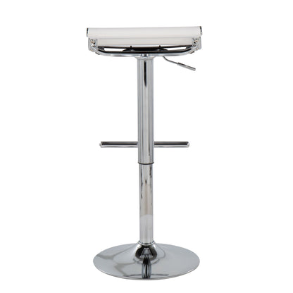 Mirage Ale - Contemporary Adjustable Bar Stool - Chrome / White Mesh