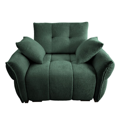 Ergonomic Single Seater Sofa With High Resilience Cushions, Modern Design - Green