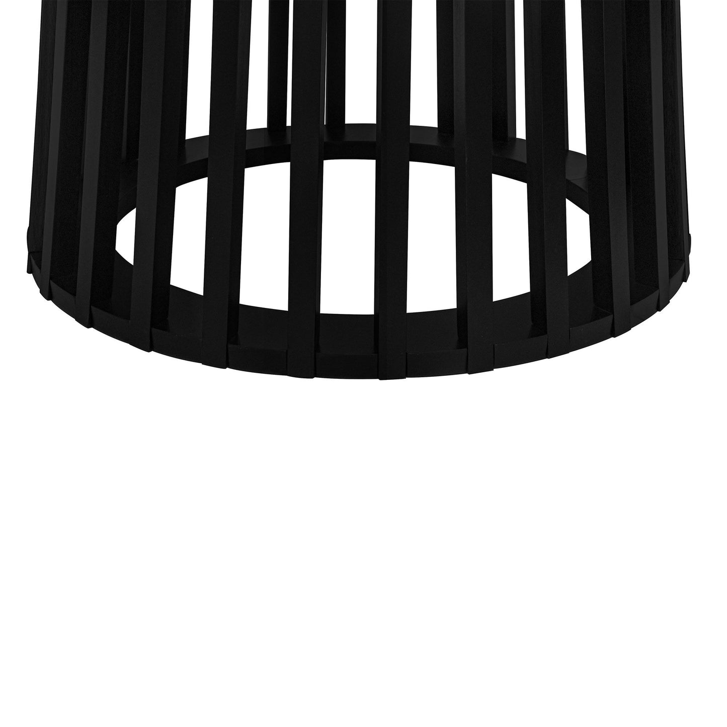 Modern Round Coffee Table With Grille Molding For Living Room, Bedroom, Or Balcony - Black