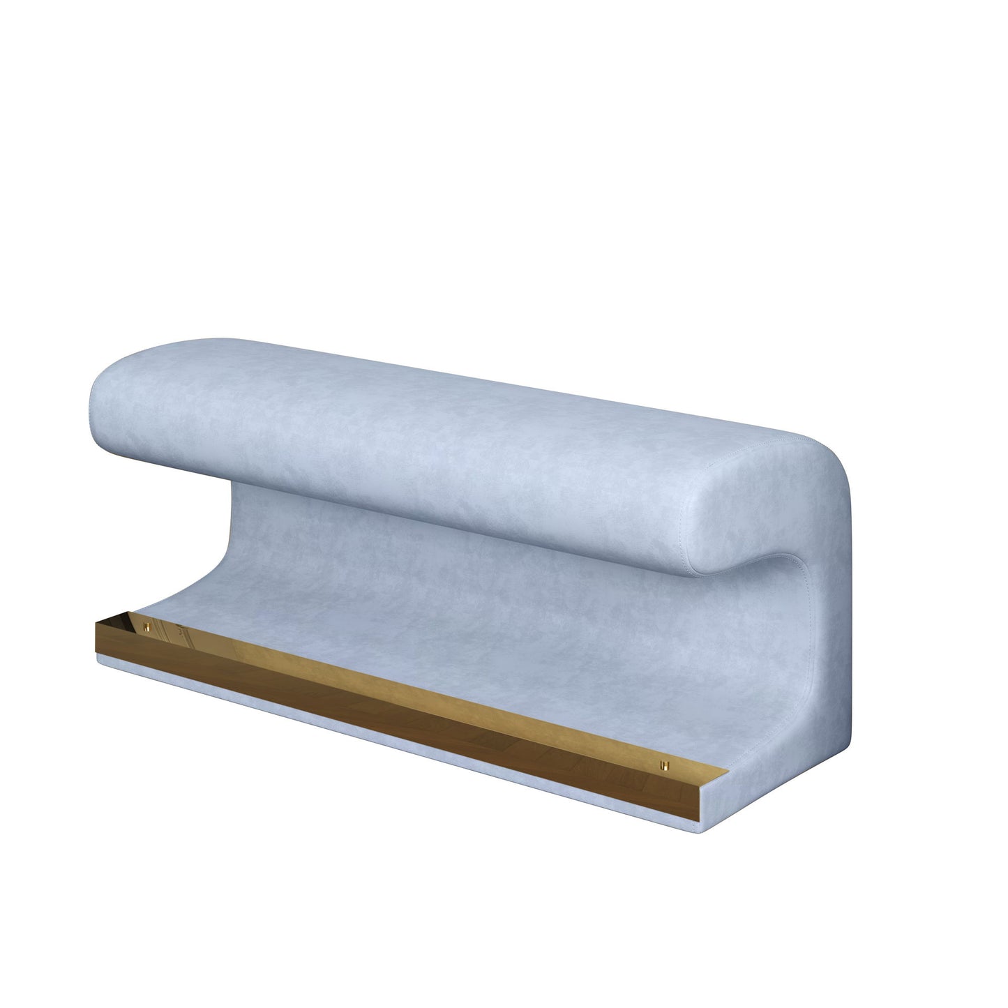 Modern Leather Upholstered Entryway Bench With LED Sensor Light Ottoman For Living Room, Or End Of Bed - Blue
