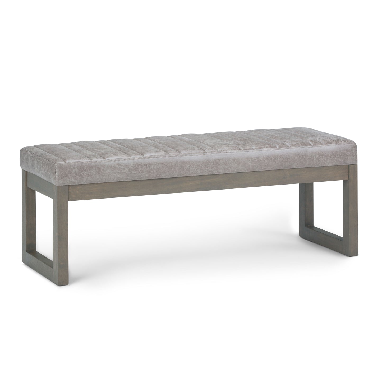 Casey - Ottoman Bench - Distressed Gray Taupe