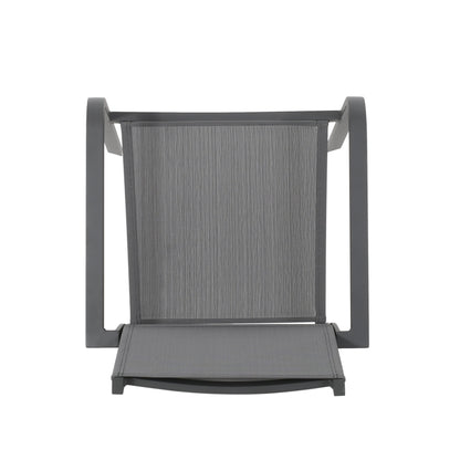 Waterfal - Outdoor Aluminum Dining Chair With Mesh Seat (Set of 2) - Dark Gray