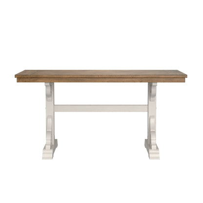 Haidel - Trestle Gathering Table - Brown / White