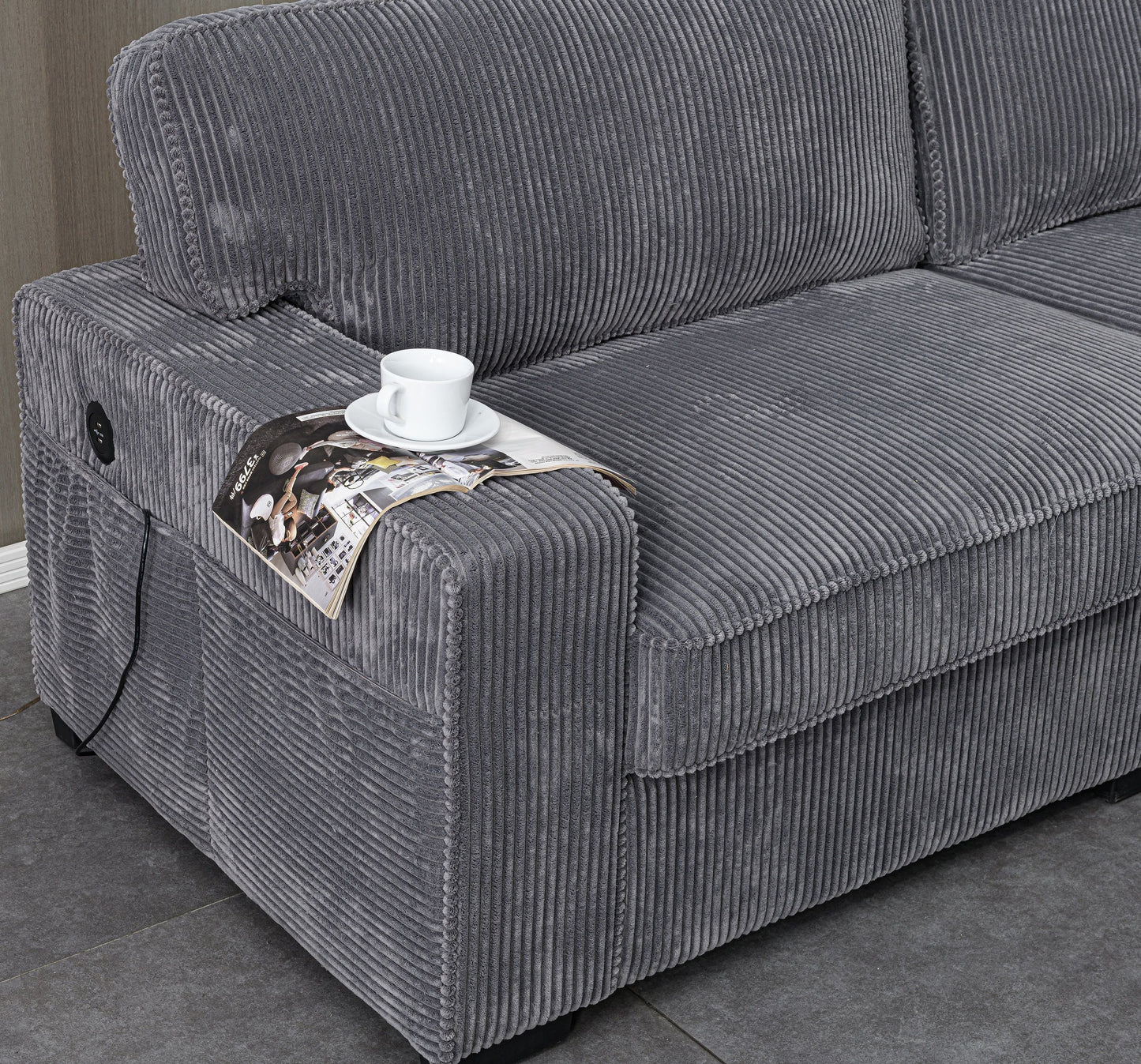 Stationary Loveseat - Gray