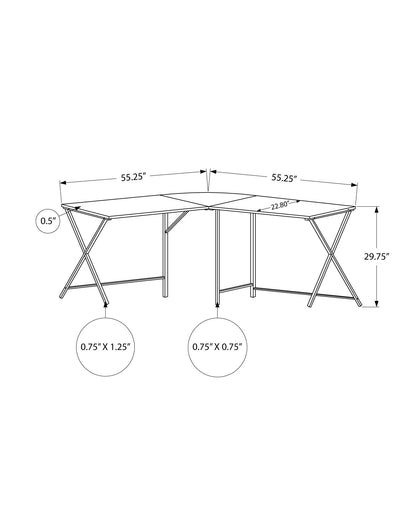 Computer Desk, Home Office, Corner, L Shape, Laptop, Contemporary / Modern - Gray