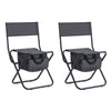 Folding Outdoor Chairs With Storage Bag, Portable Chair For Indoor, Outdoor Camping, Picnics And Fishing (Set of 2) - Gray