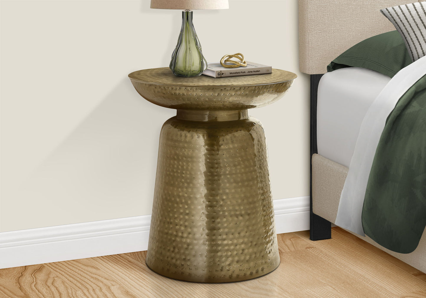 Drum Accent Side Table, Durable Construction, Contemporary & Modern - Gold