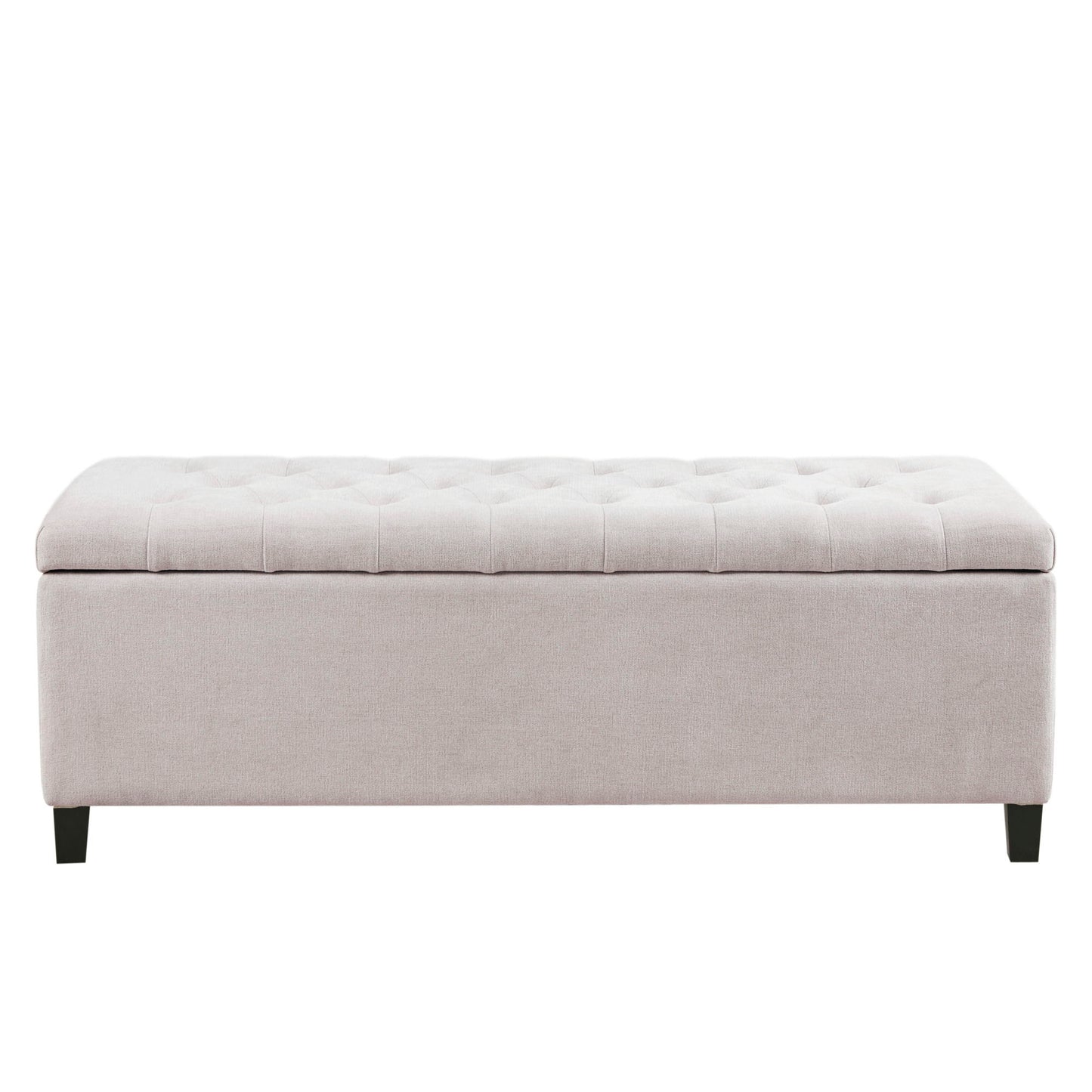 Elegant Design Tufted Top Soft Close Storage Bench Upholstered - Natural