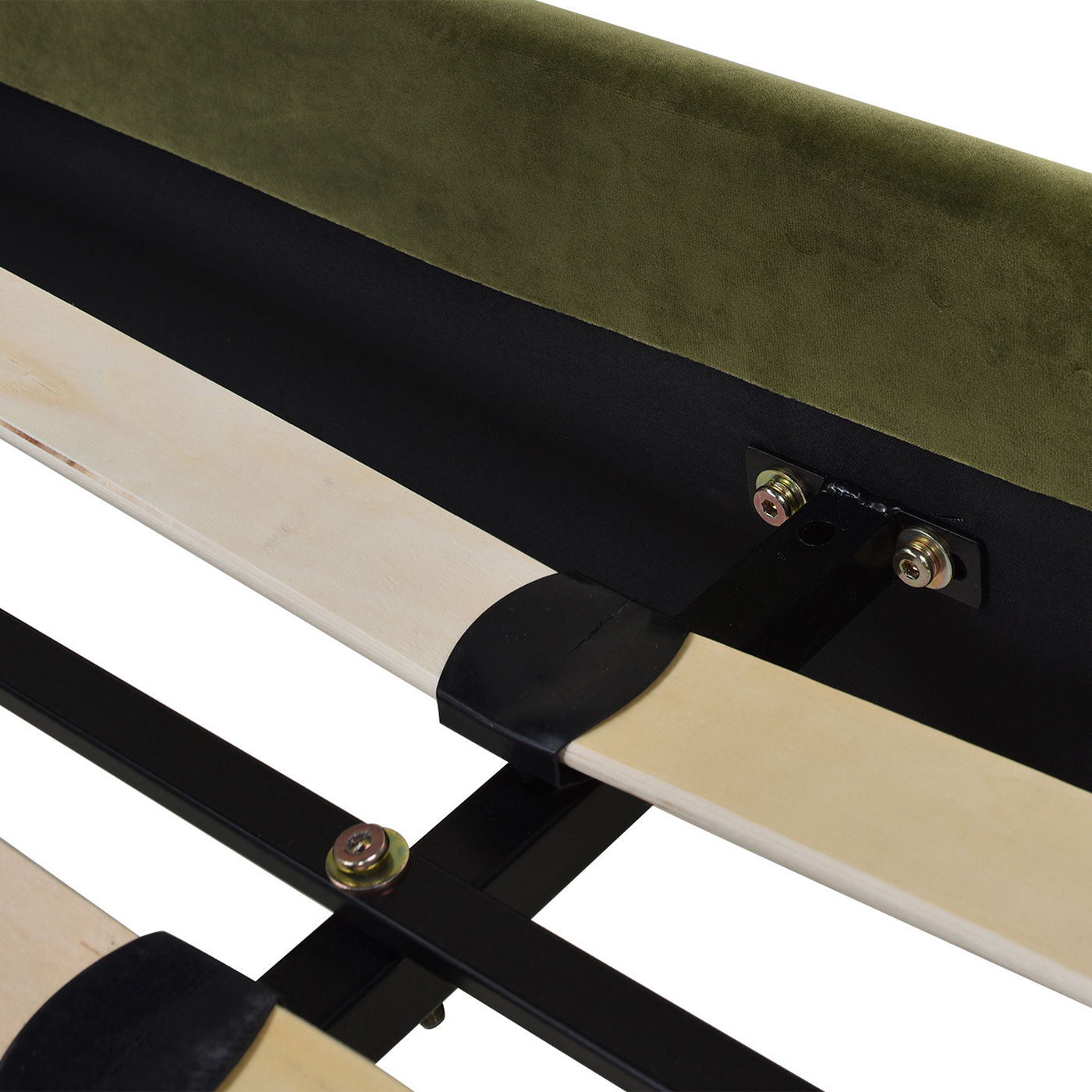 Aspen - Queen Vertical Tufted Modern Headboard Platform Bed Set - Olive Green