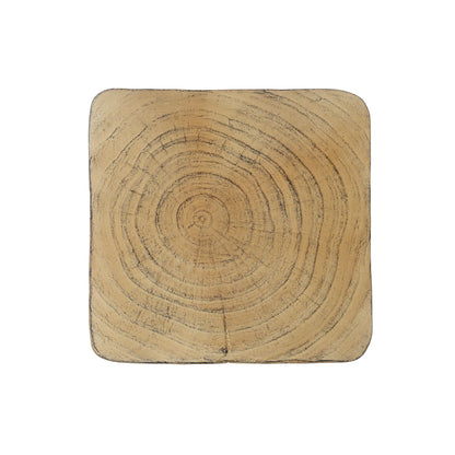 Mgo Twist Shape Side Table With Wood - Like Texture - Natural