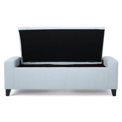 Stylish Guernsey Ottoman With Storage Function - Light Sky
