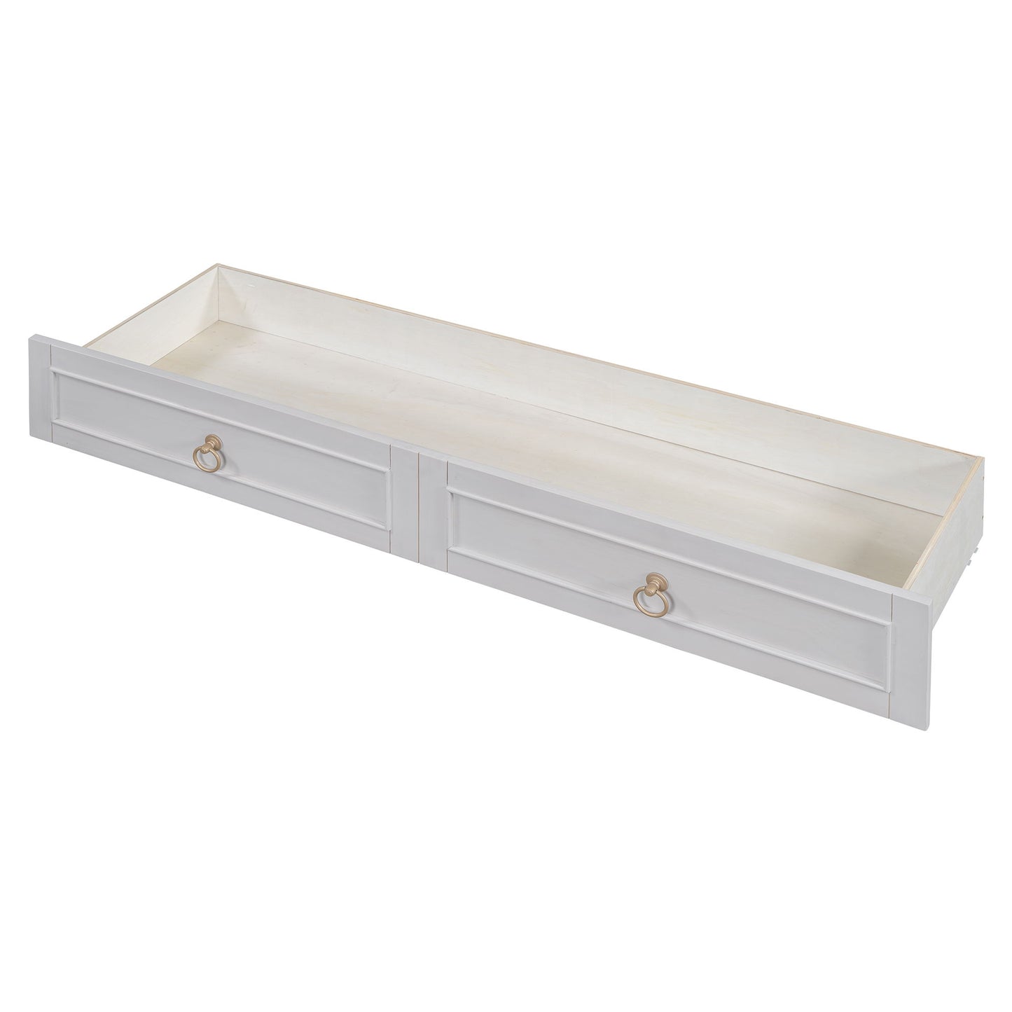 Queen Murphy Bed Elegantly Designed With Large Drawers - White