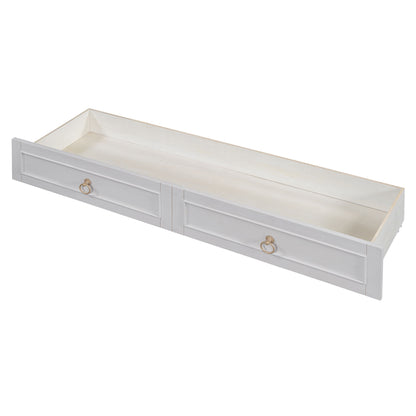 Queen Murphy Bed Elegantly Designed With Large Drawers - White
