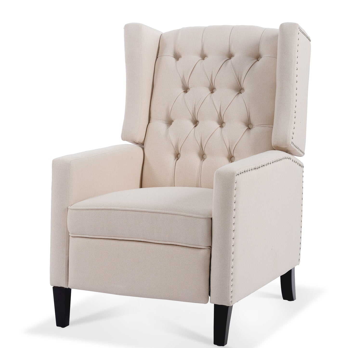 Manual Wing Chair Recliner - Beige