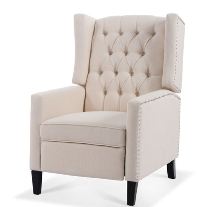 Manual Wing Chair Recliner - Beige