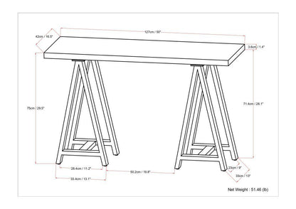 Sawhorse - Solid Walnut Veneer And Metal Console Sofa Table - Walnut