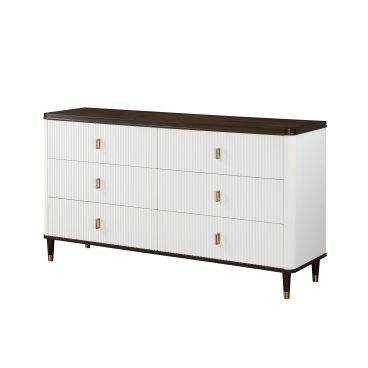 Carena - Dresser With Jewerly Tray - White / Walnut