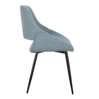 Fabrico - Mid-Century Modern Dining Chair (Set of 2) - Black / Blue