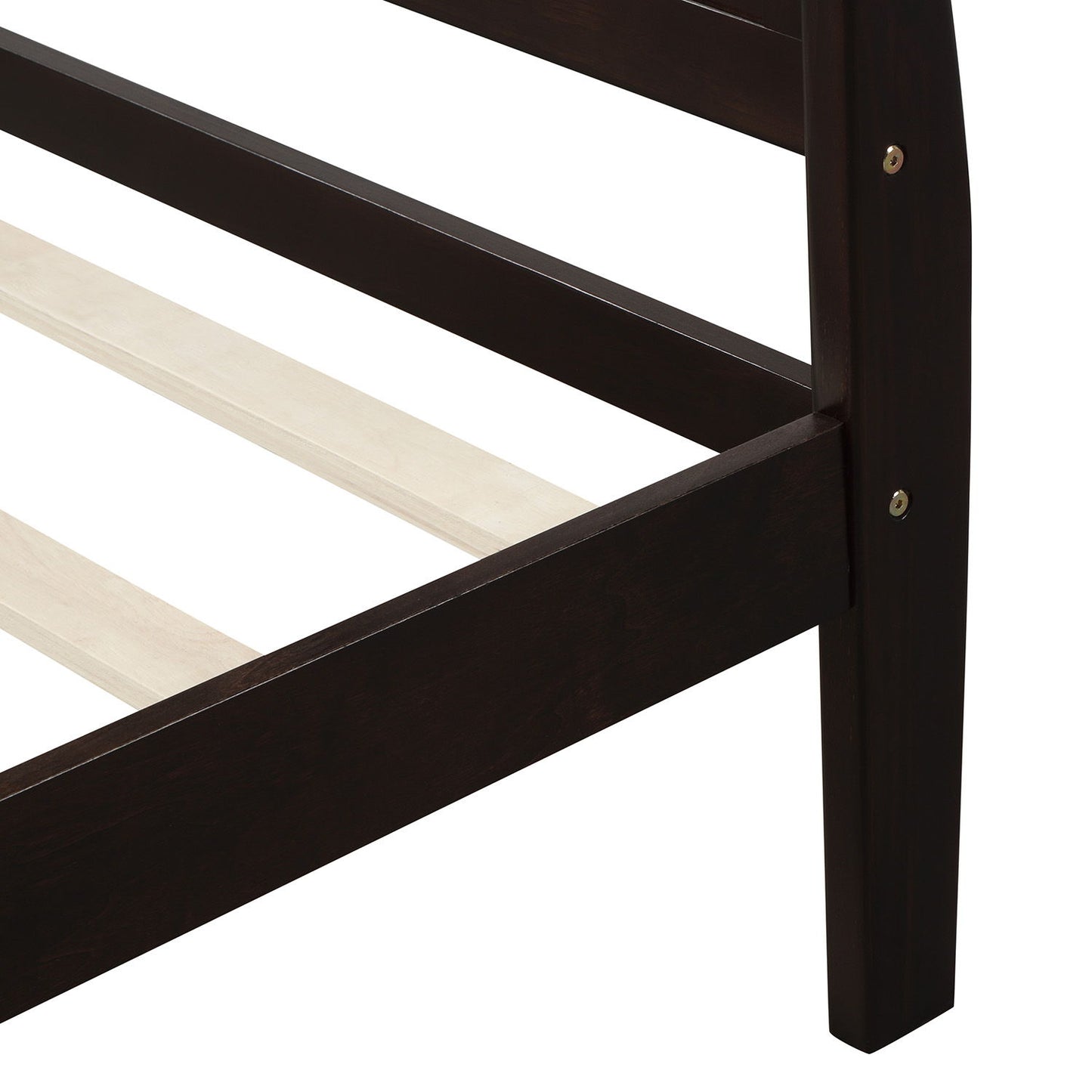 Twin Platform Bed Frame Mattress Foundation Sleigh Bed With Headboard, Footboard, Slat Support - Espresso