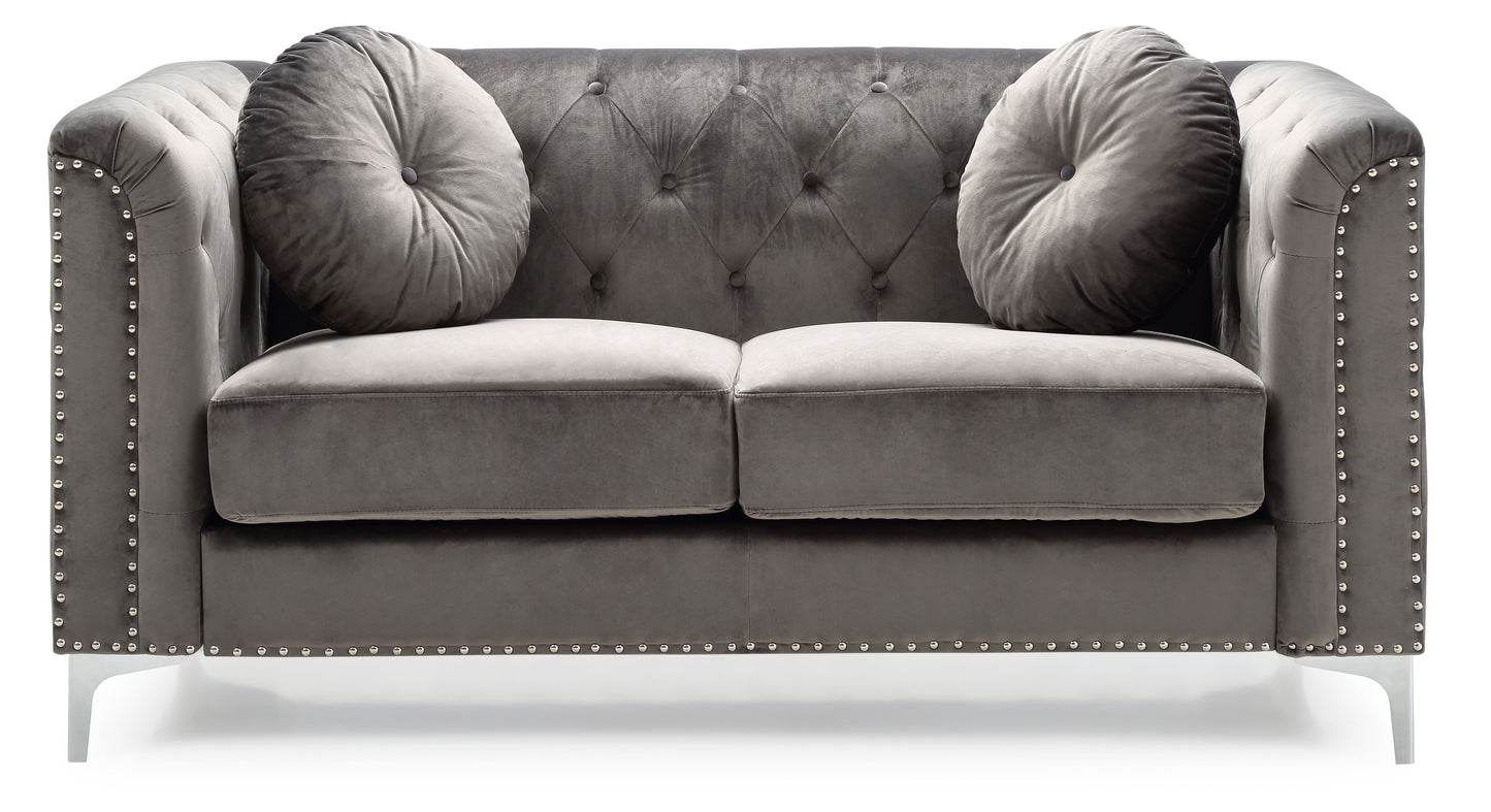 Contemporary Loveseat - Dark Gray