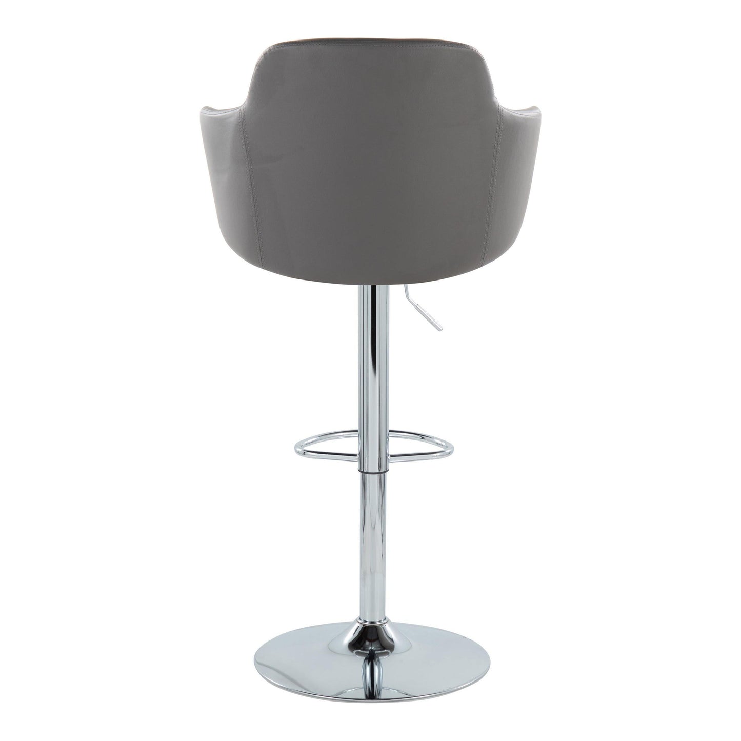 Boyne - Contemporary Adjustable Barstool With Swivel With Oval Footrest (Set of 2) - Chrome / Gray