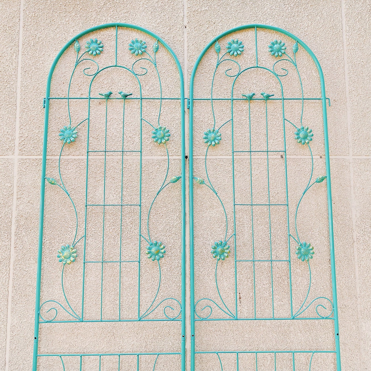 2 Pack Metal Garden Trellis Rustproof Trellis For Climbing Plant Outdoor Flower Support - Green