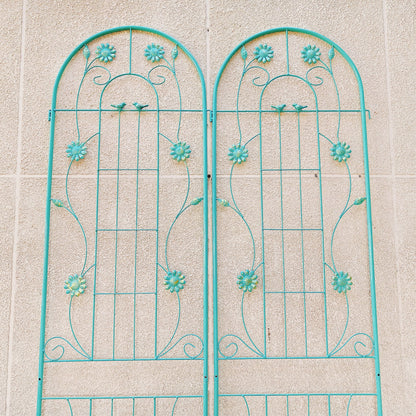 2 Pack Metal Garden Trellis Rustproof Trellis For Climbing Plant Outdoor Flower Support - Green