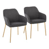 Daniella - Contemporary Dining Chair (Set of 2) - Gold / Charcoal
