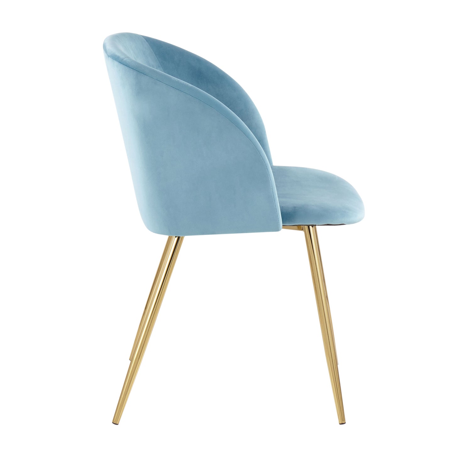 Fran - Contemporary Chair (Set of 2) - Gold / Light Blue