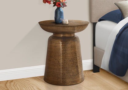 Drum Accent Side Table, Durable Construction - Copper