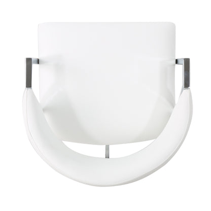 Modern Bar Stools With Low Back And Arms And Durable Metal Frame (Set of 2) - Ivory