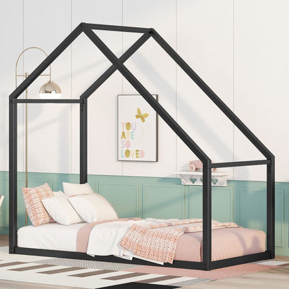 Twin Size Classic House Bed - Black
