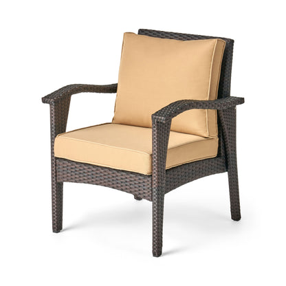 Honolulu - 4 Pieces Wicker Set Outdoor Seating - Brown / Tan With