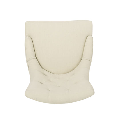 Cheney - Contemporary Dining Chair (Set of 2) Tufted Fabric Upholstery - Beige