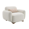 Darius - Boucle Accent Chair With 1 Toss Pillow - Beige