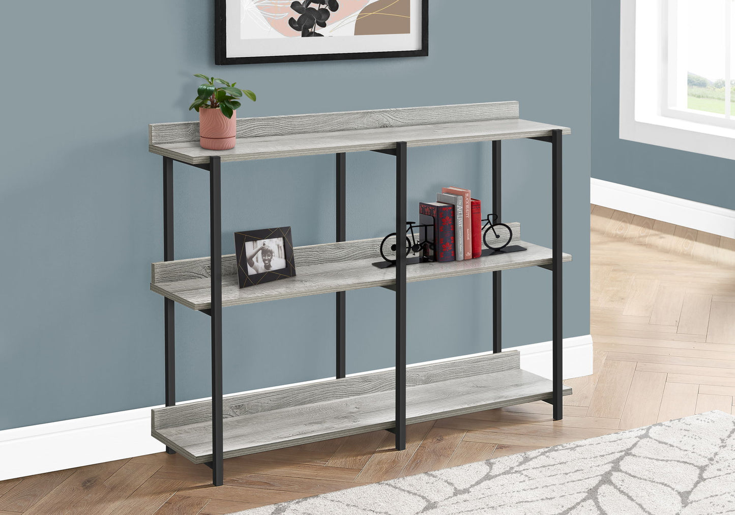 Accent Console Table For Entryway, Elegant Design - Gray