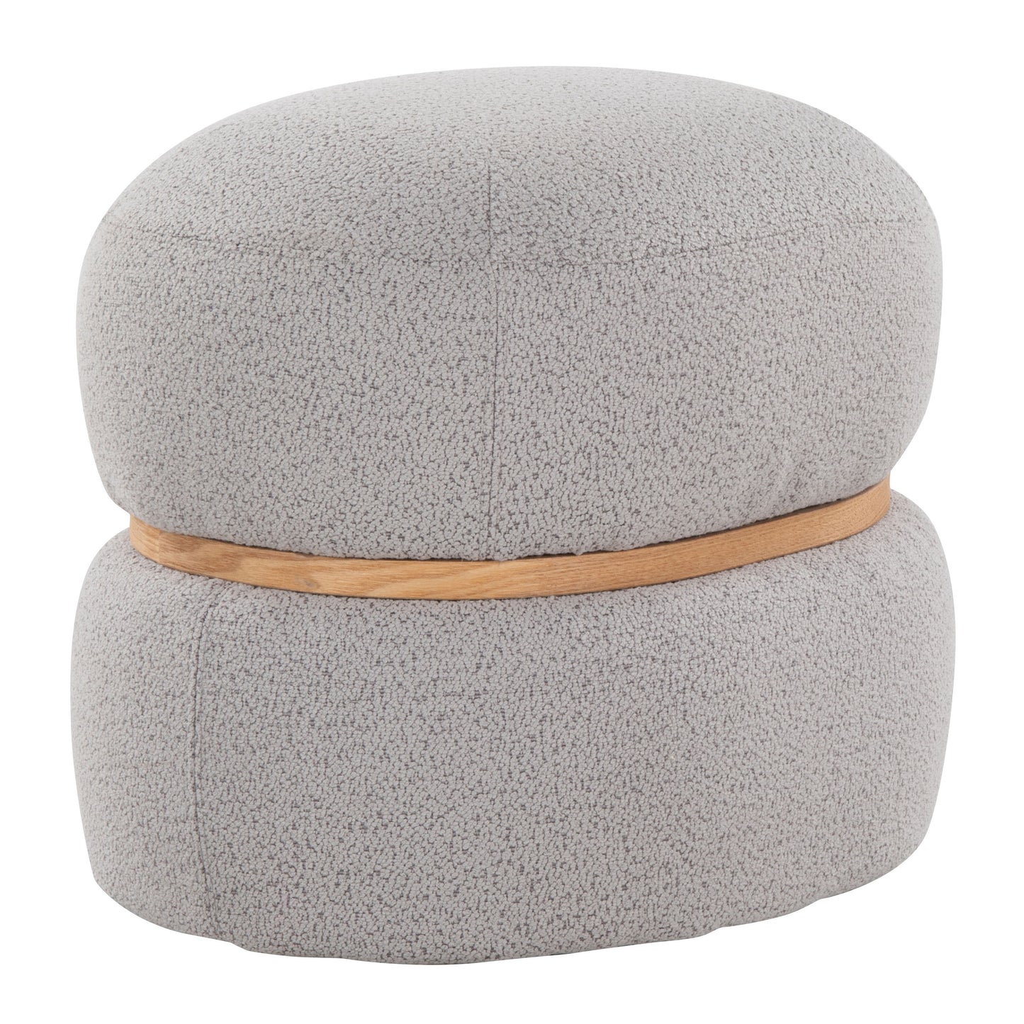 Cinch - Contemporary Pouf Ottoman - Gray / Natural