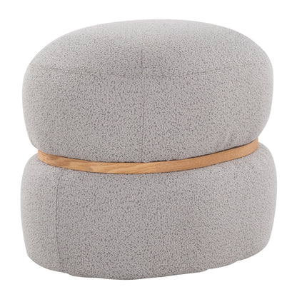 Cinch - Contemporary Pouf Ottoman - Gray / Natural