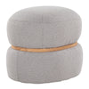 Cinch - Contemporary Pouf Ottoman - Gray / Natural