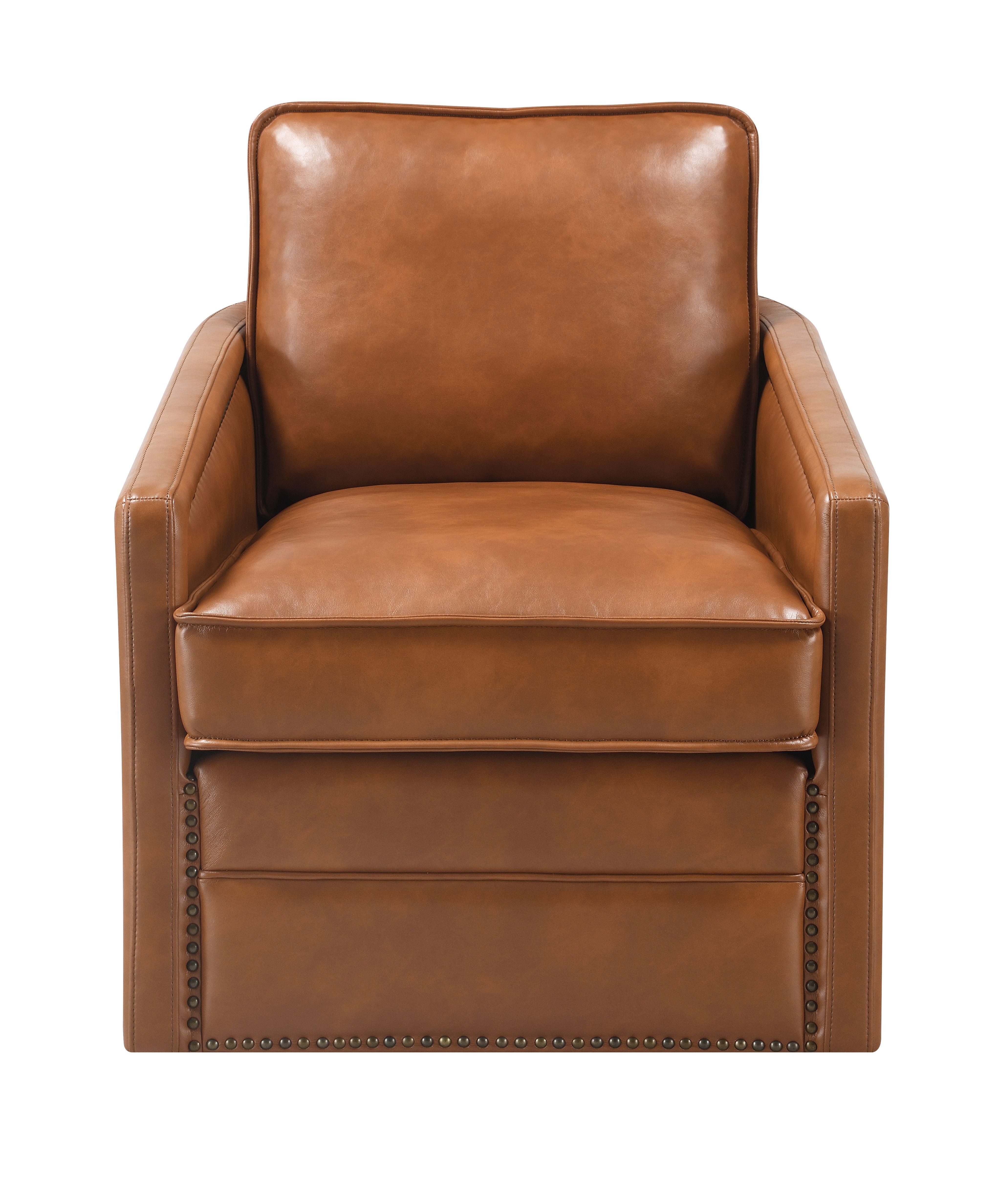 Rocha - Leather Aire Swivel Chair With Glider - Brown